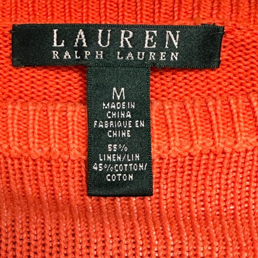 Lauren By Ralph Lauren Red Sweater With Floral Design Size M - Picture 4 of 7